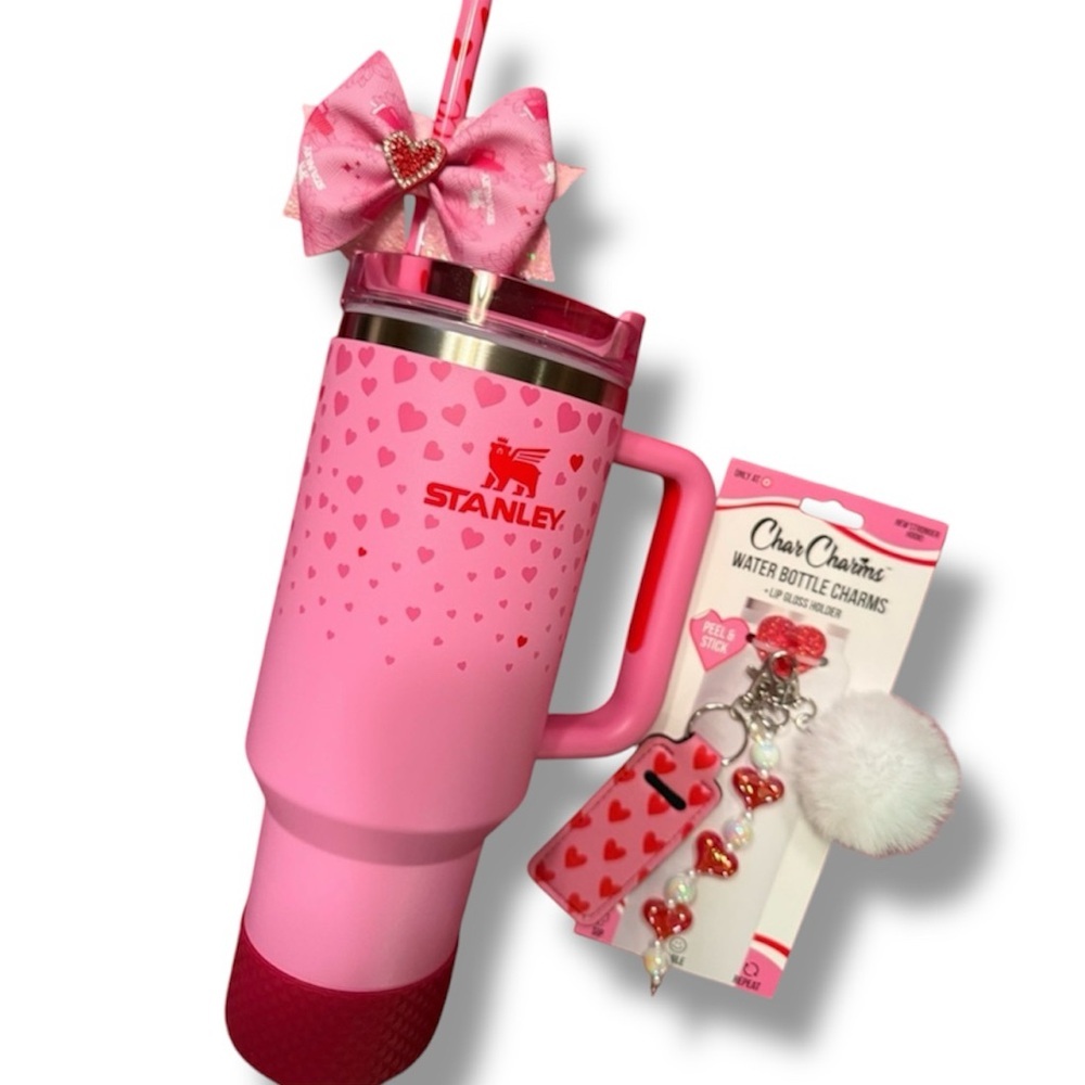 Stanley x Target Valentine Hearts Collectible Bundle 40 oz. Quencher Custom Bow